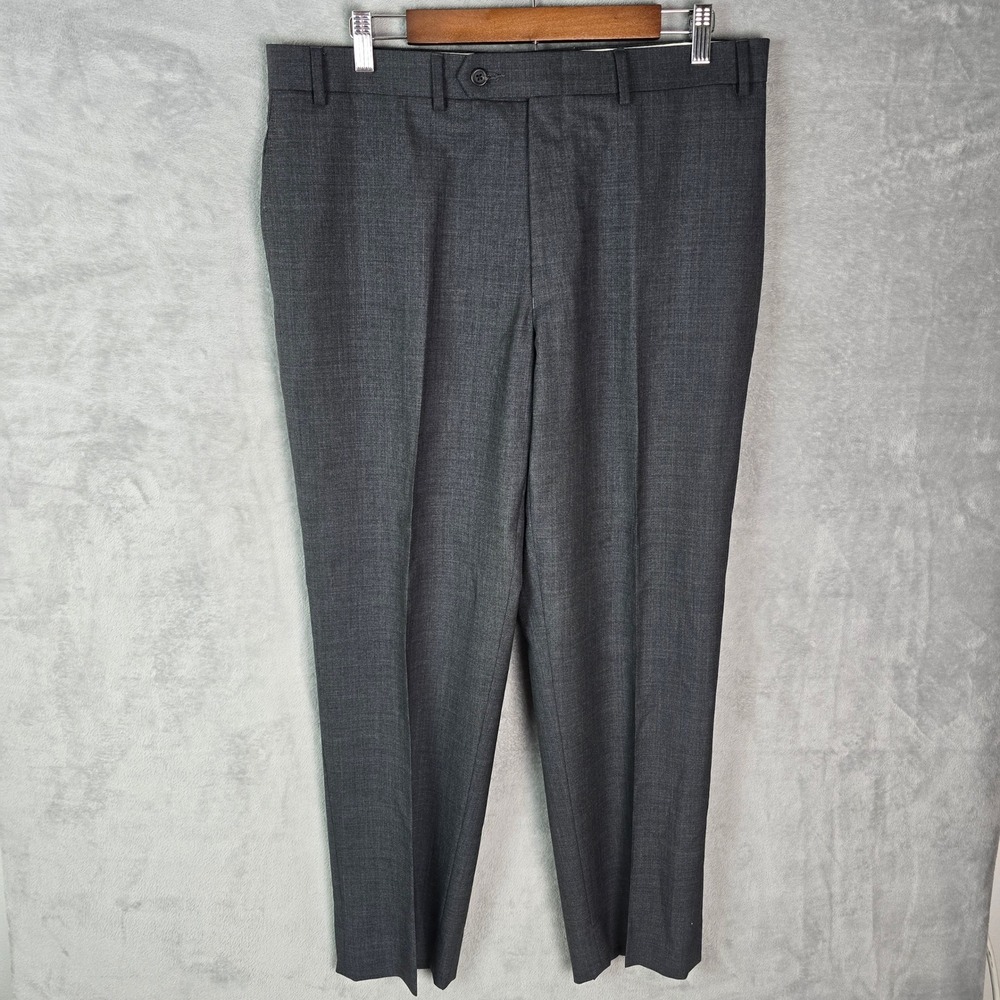 Lauren Ralph Lauren Mens 36x30 Charcoal Gray 100% Wool Dress Pants Total Comfort